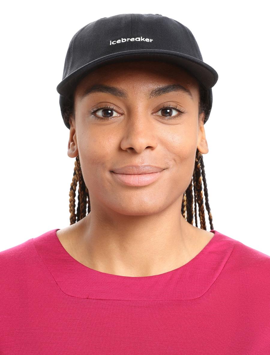 Black Icebreaker Unisex Merino 6 Panel Women's Hats | AU 1481JPQJ